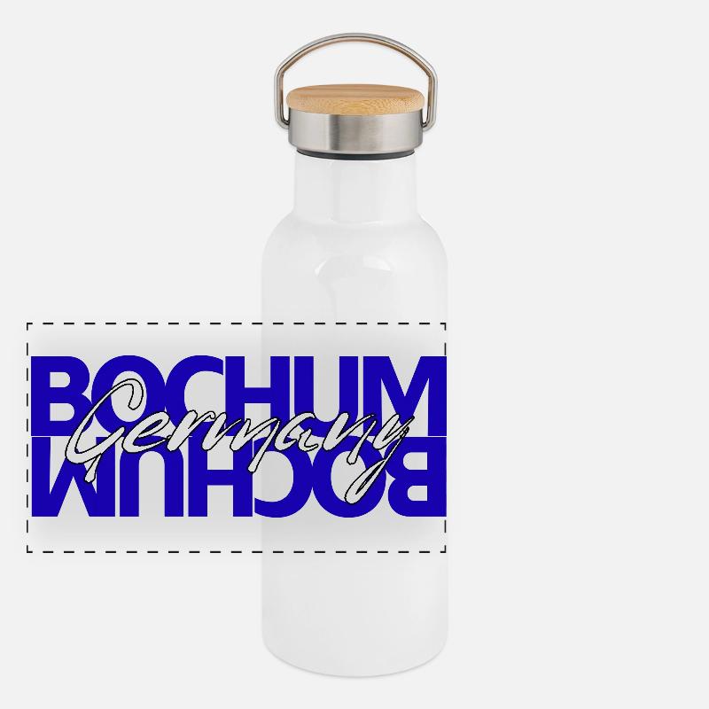Bochum Germany Panoramic Thermal Bottle with Bamboo Lid
