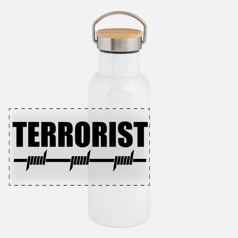 Terrorist Panorama Thermosflasche mit Bambusdeckel