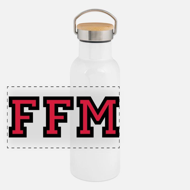 Frankfurt am Main FFM College Style Panorama Thermosflasche mit Bambusdeckel