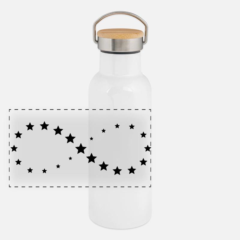 Stern Sterne Unendlichkeit Zeichen Geschenk Glück Panorama Thermosflasche mit Bambusdeckel