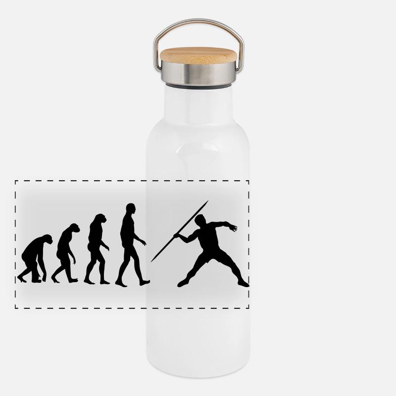 Speerwurf / Diskuswurf / Kugelstoßen / Hammerwurf Panorama Thermosflasche mit Bambusdeckel