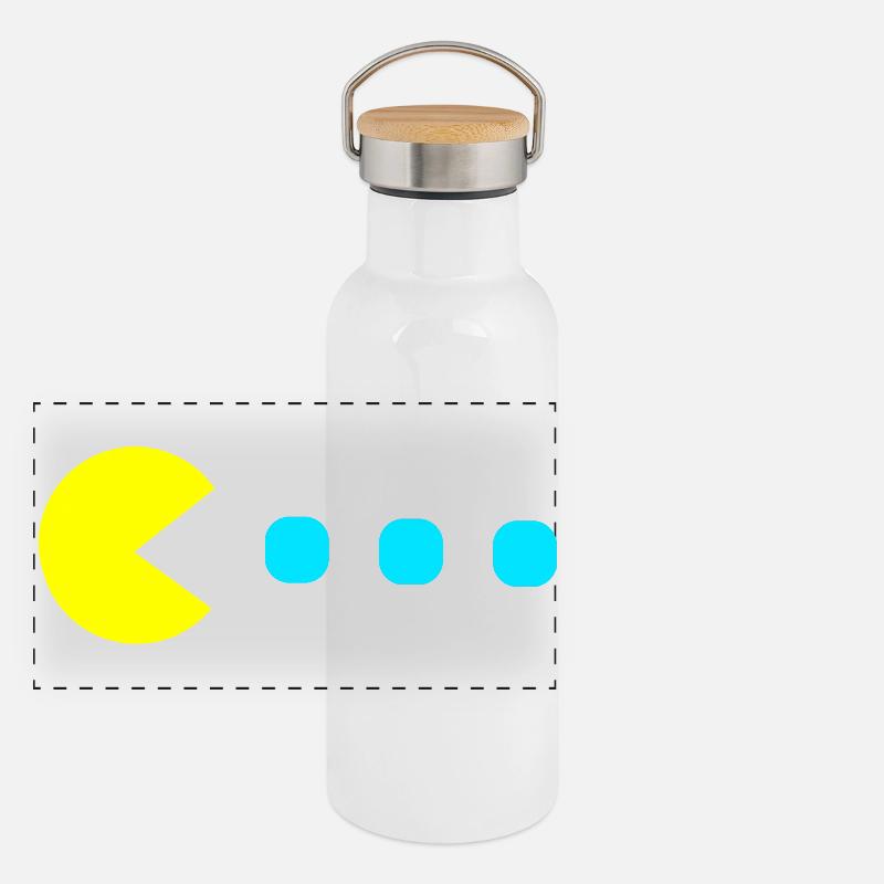 Retro Game Panorama Thermosflasche mit Bambusdeckel