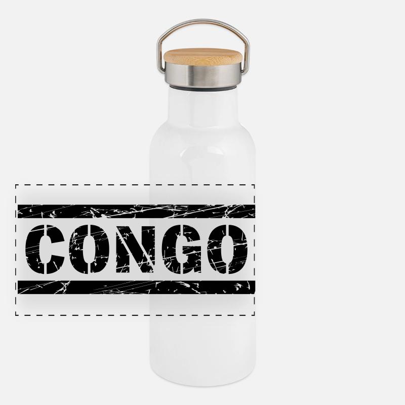 Gourde isotherme avec bouchon en bambou