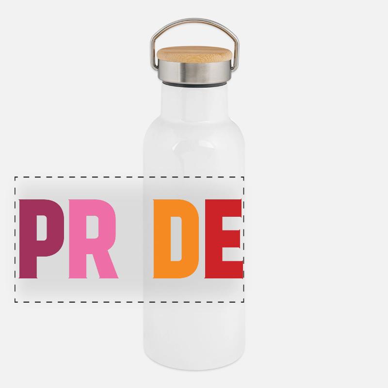 Lesbischer Stolz Panorama Thermosflasche mit Bambusdeckel