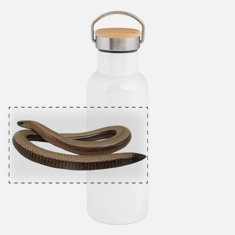Blindschleiche Panorama Thermosflasche mit Bambusdeckel