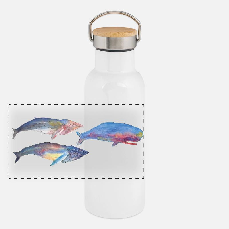 Wale Panorama Becher Panorama Thermosflasche mit Bambusdeckel