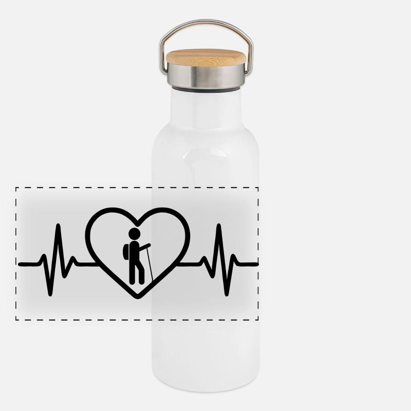 Hiking Mountains Heart Panoramic Thermal Bottle with Bamboo Lid