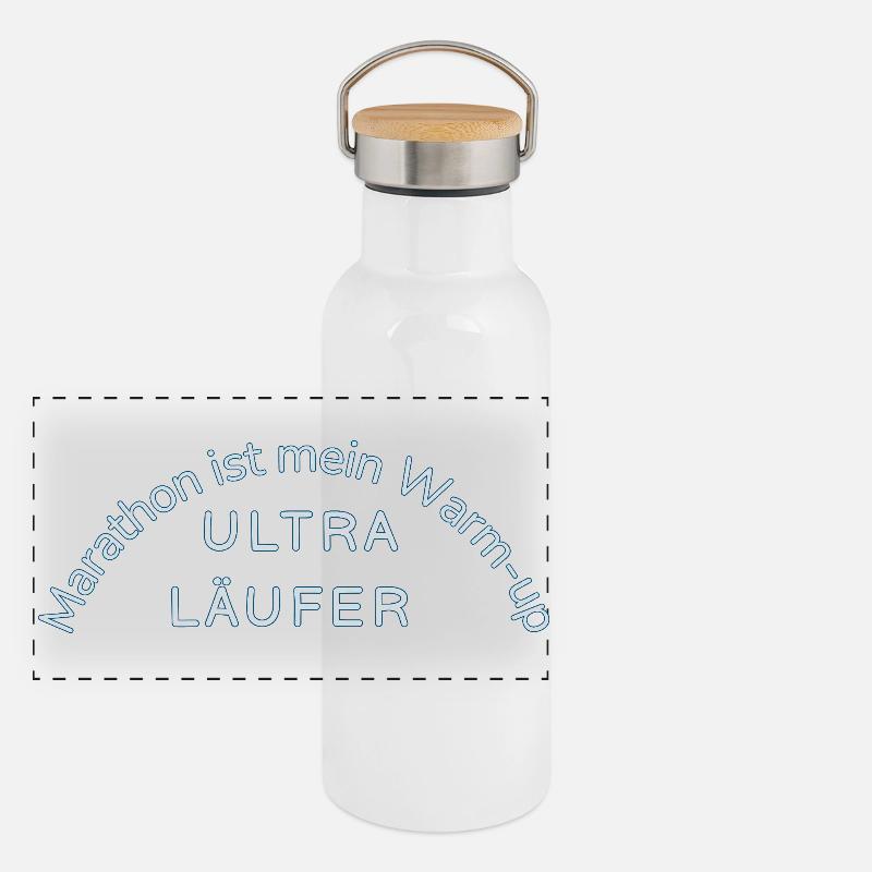 Motif d’ultramarathon déclaration drôle Uthra coureur Gourde isotherme avec bouchon en bambou
