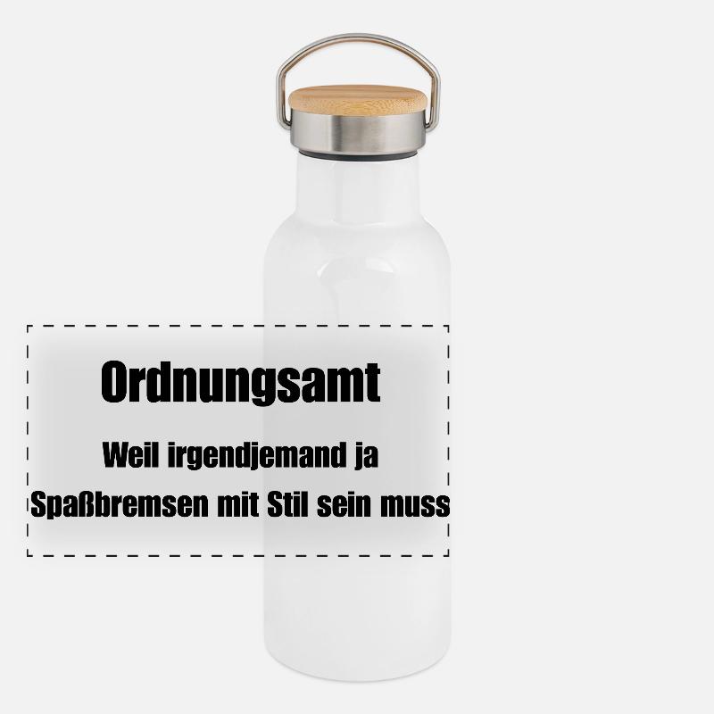 Public order office: fun killer with style Panoramic Thermal Bottle with Bamboo Lid