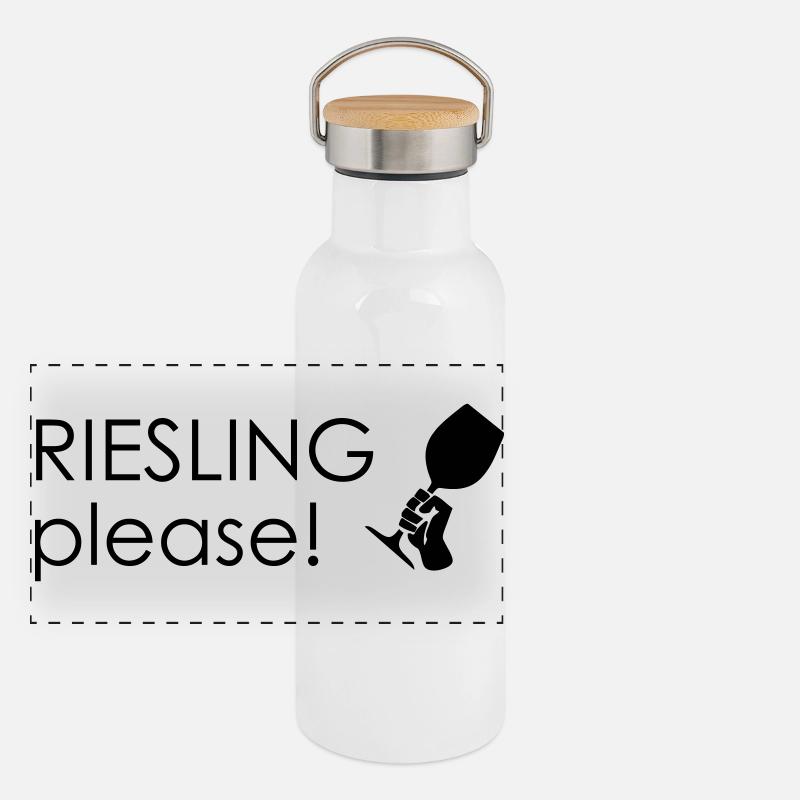 Riesling please! Panorama Thermosflasche mit Bambusdeckel