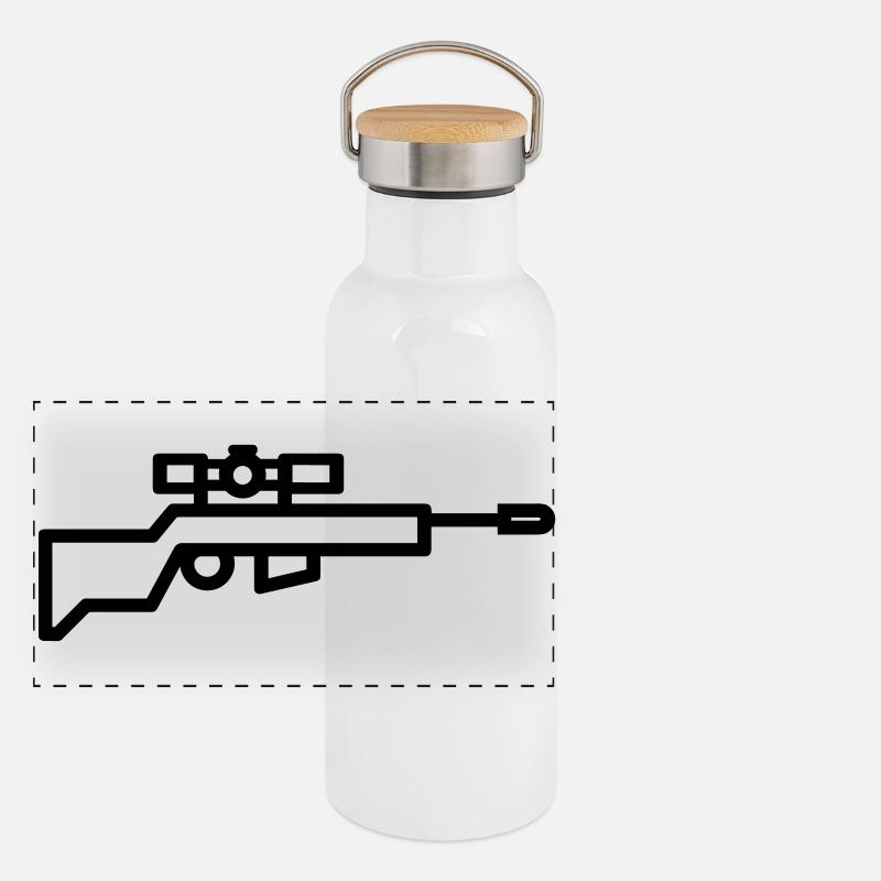 Scharfschütze Panorama Thermosflasche mit Bambusdeckel