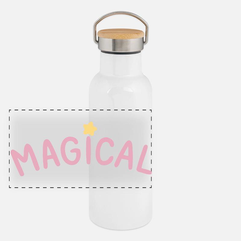 Magical Pastel Étoile — Typographie Douce Gourde isotherme avec bouchon en bambou