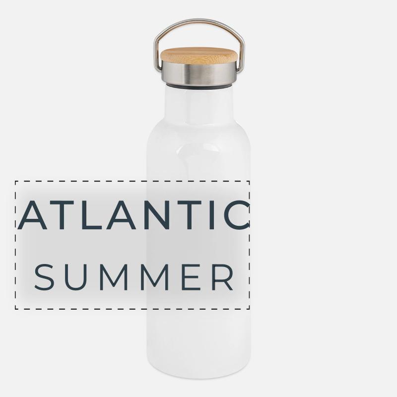 Atlantischer Sommer Panorama Thermosflasche mit Bambusdeckel