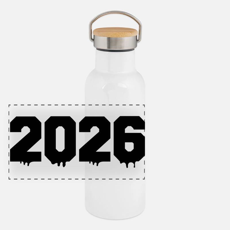 Panorama Thermosflasche mit Bambusdeckel
