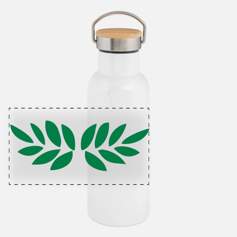 Lorbeerkranz Panorama Thermosflasche mit Bambusdeckel