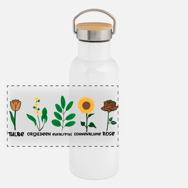 Espèces de fleurs Gourde isotherme avec bouchon en bambou