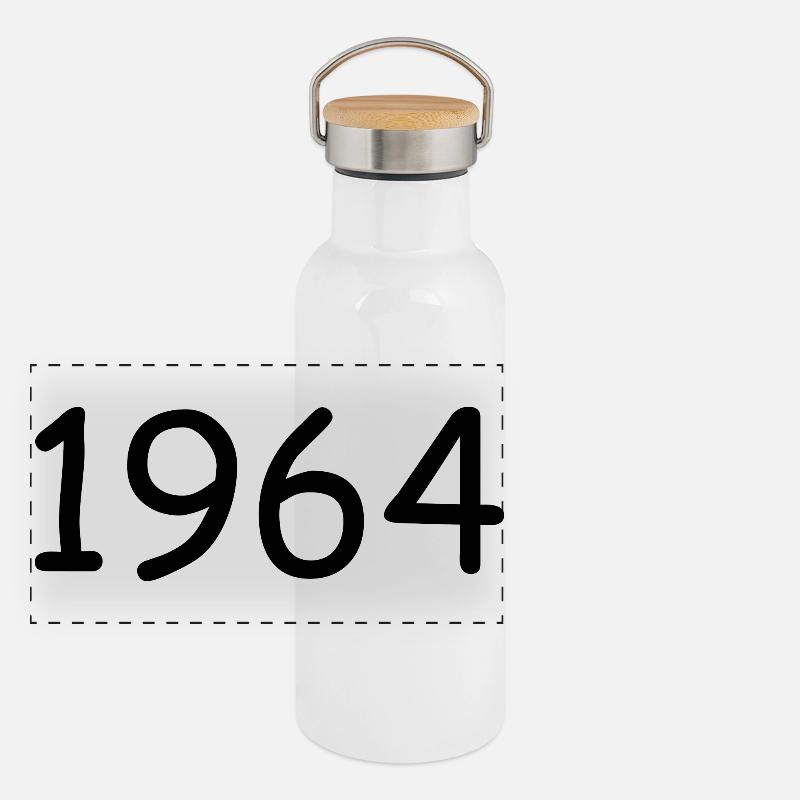 Personalize 1964 60th Birthday Template Panoramic Thermal Bottle with Bamboo Lid