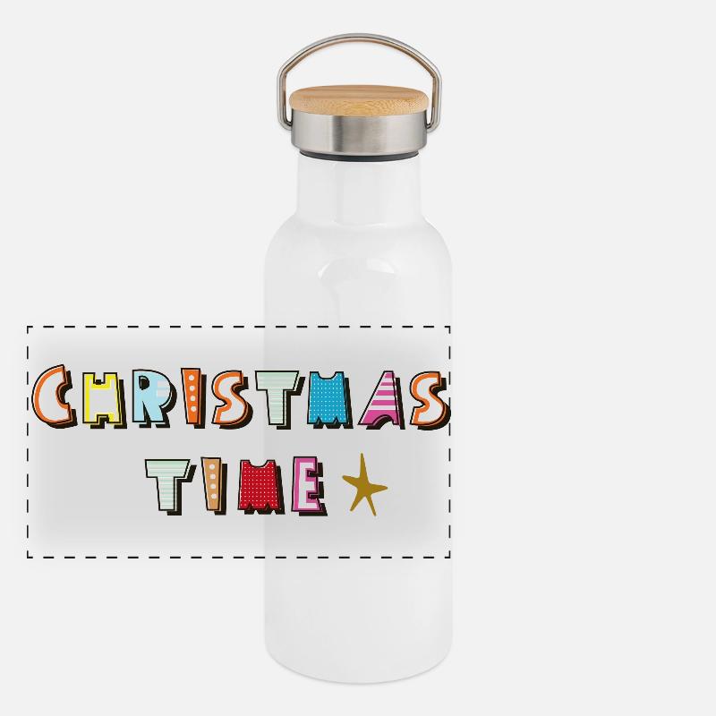 Période de Noël Gourde isotherme avec bouchon en bambou