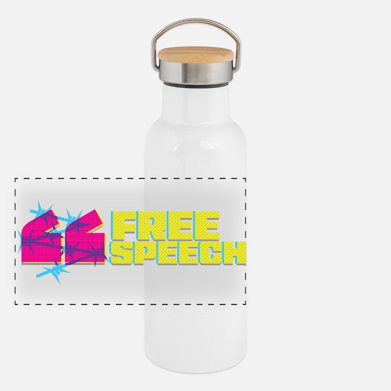 Vibrant graffiti liberté d’expression t-Shirt design Gourde isotherme avec bouchon en bambou