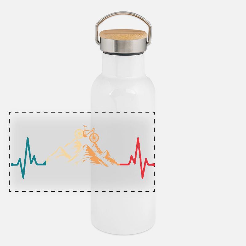 Heartbeat VTT Cyclisme Gourde isotherme avec bouchon en bambou