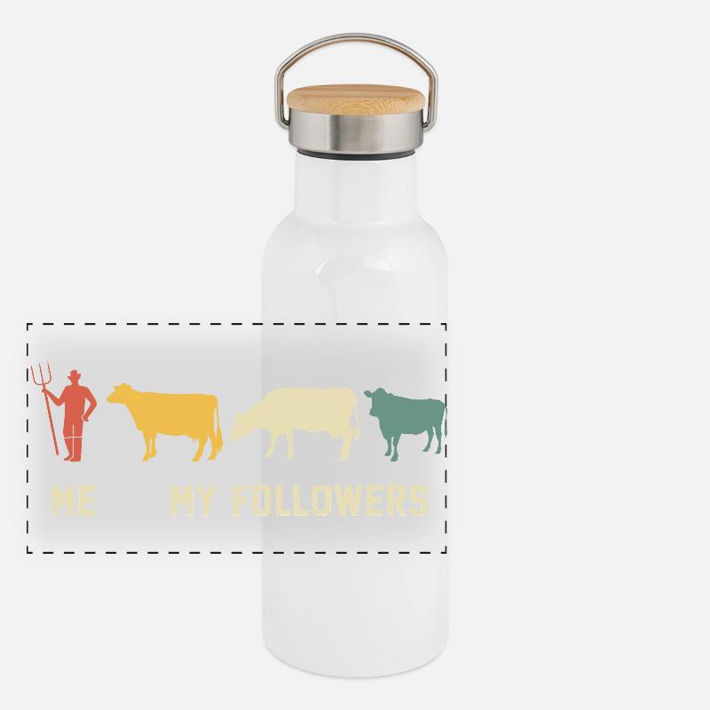 Vaches Moi et mes disciples vache Gourde isotherme avec bouchon en bambou