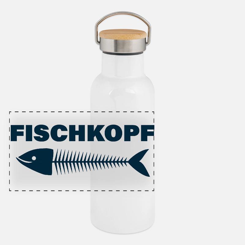 FISCHKOPF Panorama Thermosflasche mit Bambusdeckel