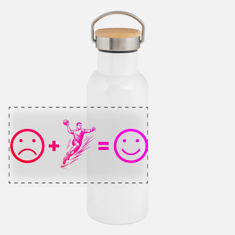 Statement for all handball for men Panoramic Thermal Bottle with Bamboo Lid