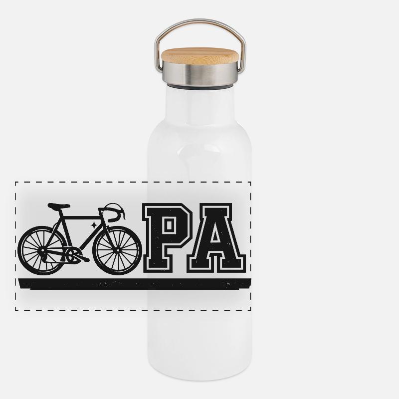 Biker Grandpa Just Cool Riding Motorcycle Panoramic Thermal Bottle with Bamboo Lid