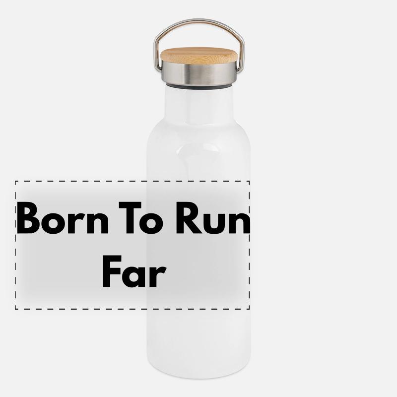 Born to run far Gourde isotherme avec bouchon en bambou