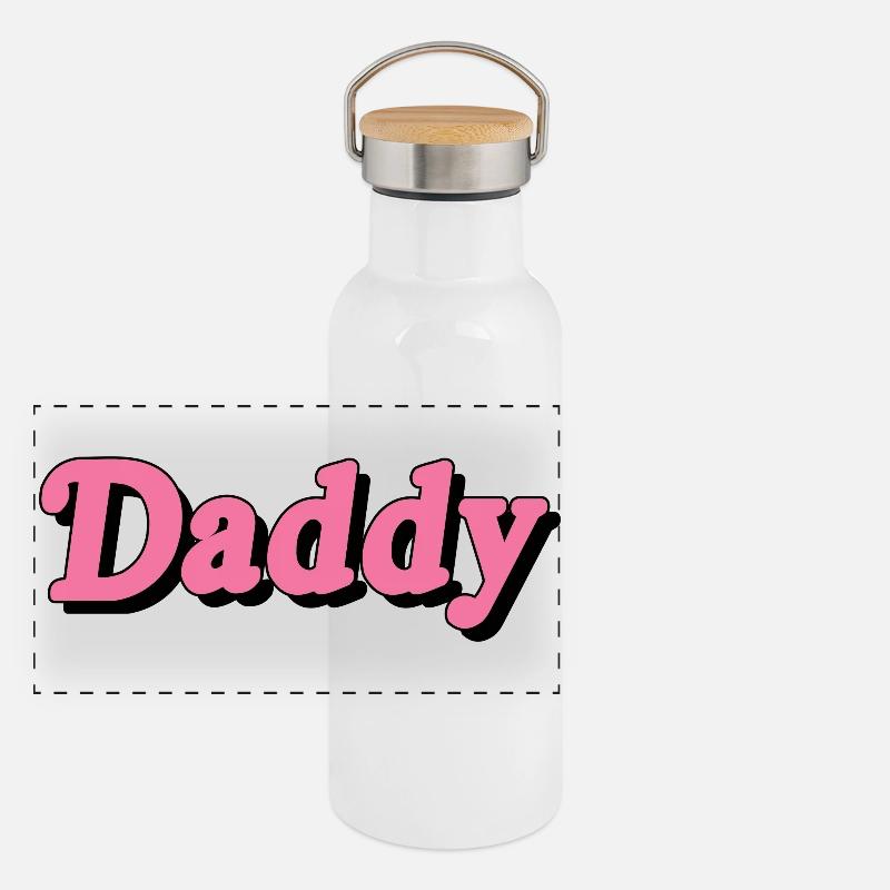 Whimsical Daddy Text Design Panoramic Thermal Bottle with Bamboo Lid