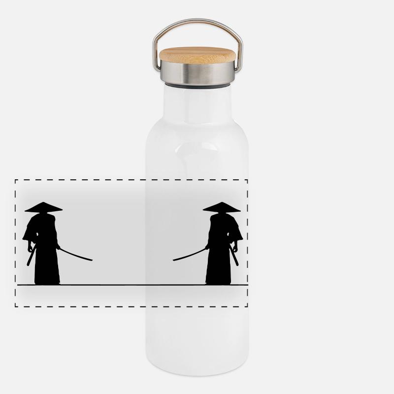 Bataille de samouraï Gourde isotherme avec bouchon en bambou