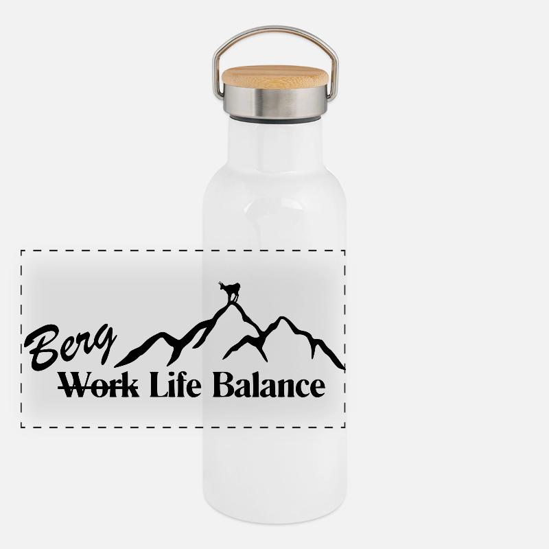 Mountain Life Balance Panoramic Thermal Bottle with Bamboo Lid