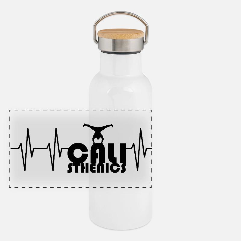 Equisthenics Heartbeat Pulse Training Handstand Gourde isotherme avec bouchon en bambou