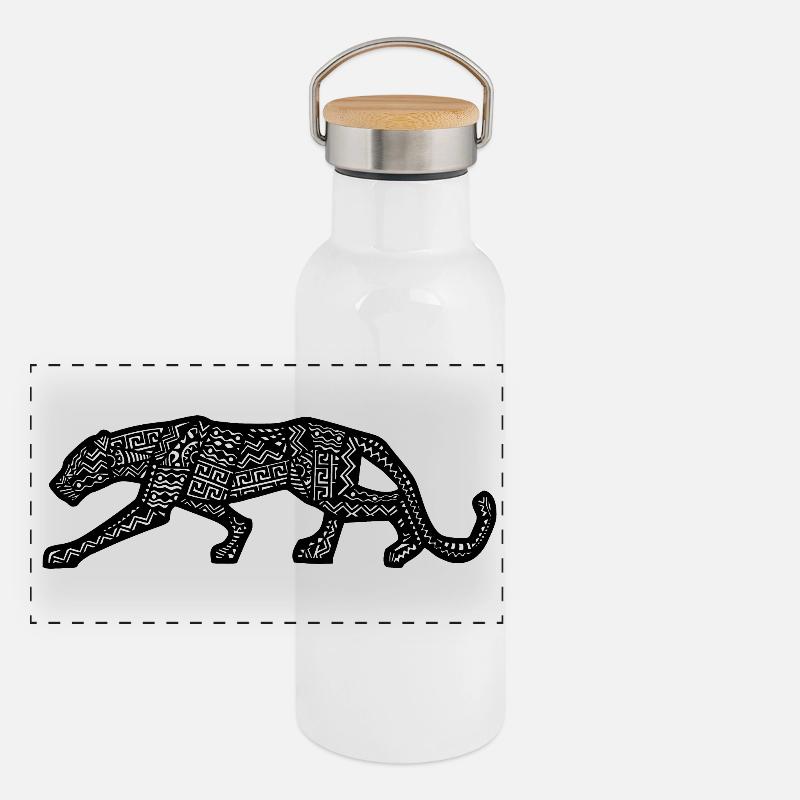 Panther Inca Design Panoramic Thermal Bottle with Bamboo Lid