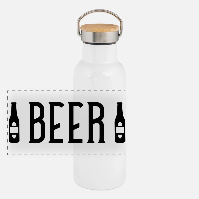 Bouteille de bière Gourde isotherme avec bouchon en bambou