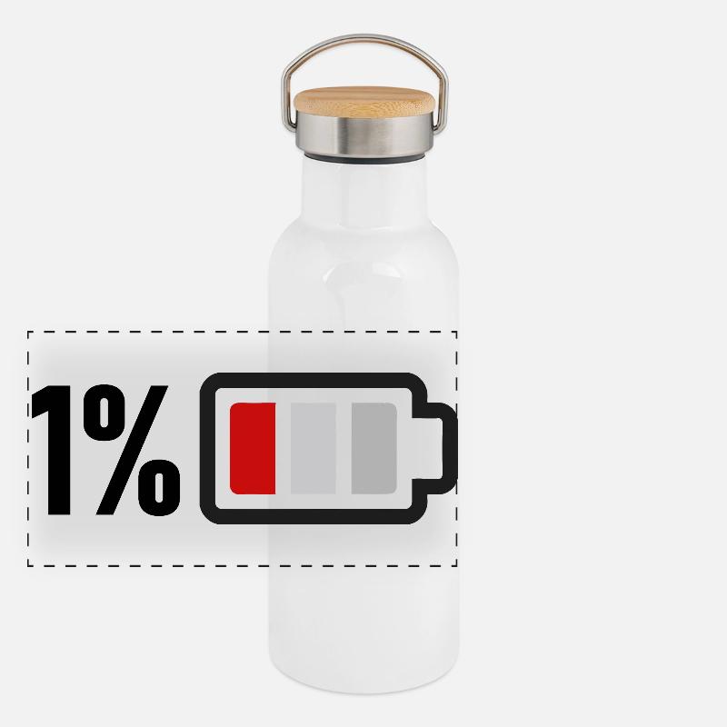 Leere Batterie Panorama Thermosflasche mit Bambusdeckel