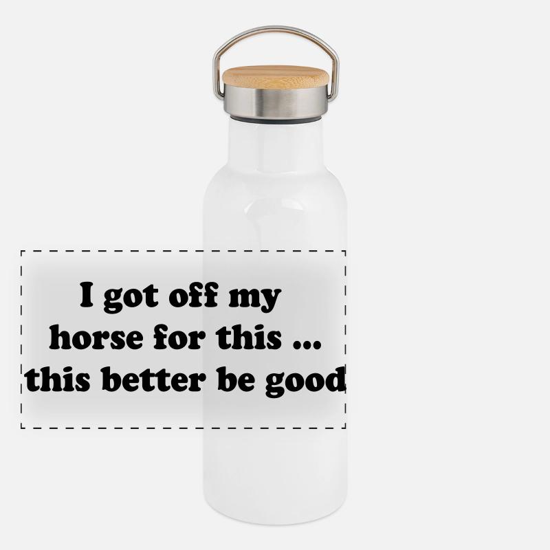 Pferd Panorama Thermosflasche mit Bambusdeckel