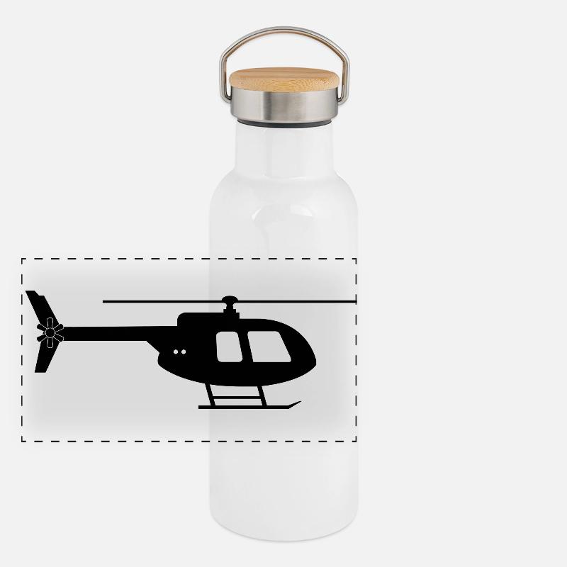 Helicopter Panoramic Thermal Bottle with Bamboo Lid