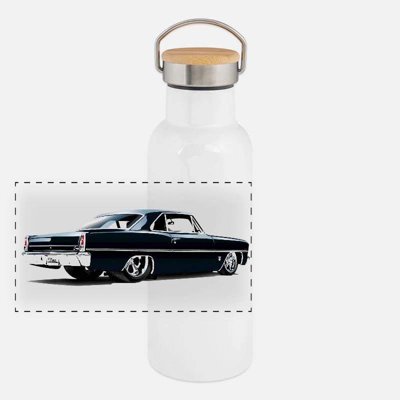 Chevy II Nova Super Sport Back Panoramic Thermal Bottle with Bamboo Lid