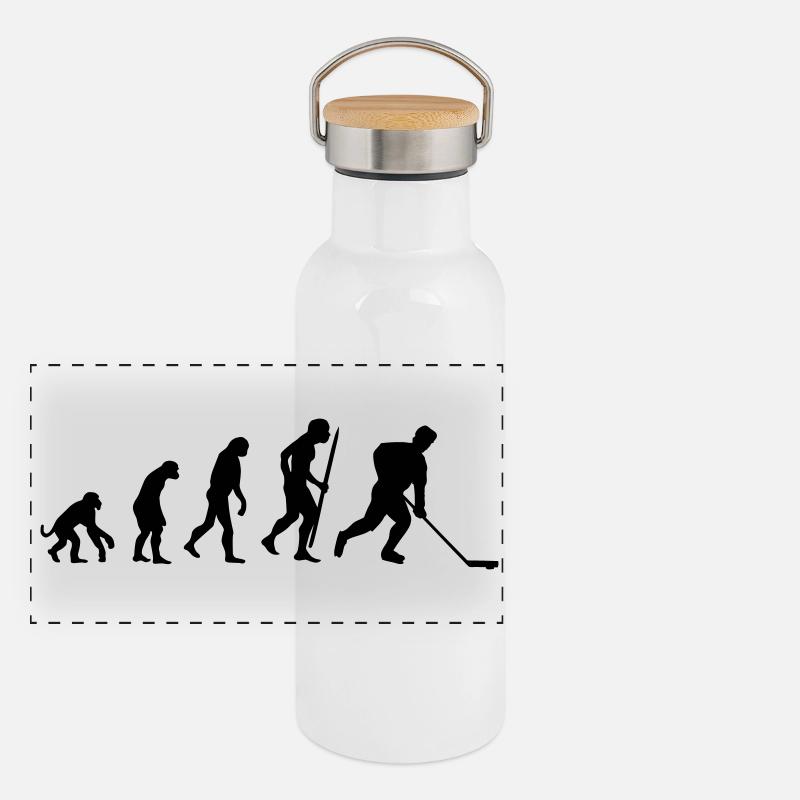 evolution of  hockey_ Panorama Thermosflasche mit Bambusdeckel
