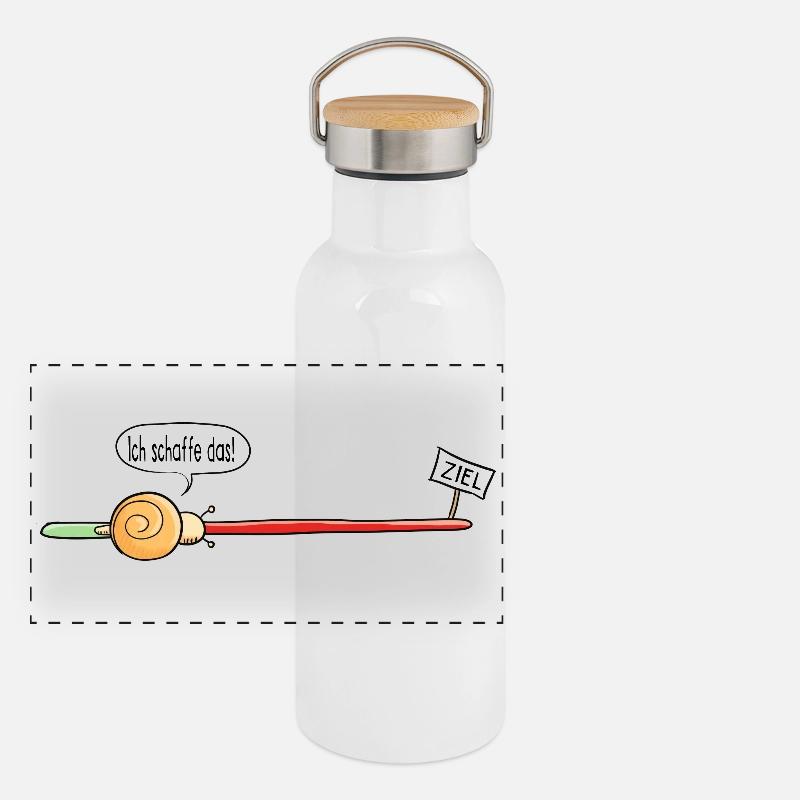 Der Weg ist das Ziel - Schnecke - Comic - Geschenk Panorama Thermosflasche mit Bambusdeckel