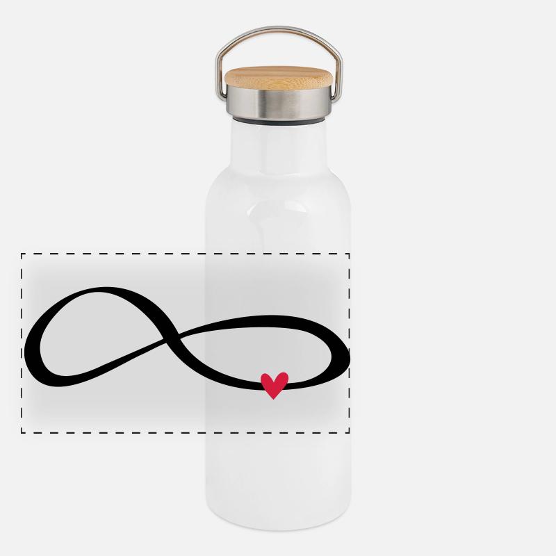 Unendlichkeits Zeichen Symbol Geschenk Liebe Panorama Thermosflasche mit Bambusdeckel