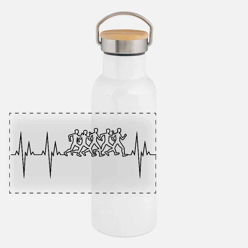 Marathon électrocardiogramme ECG Marathon Gourde isotherme avec bouchon en bambou