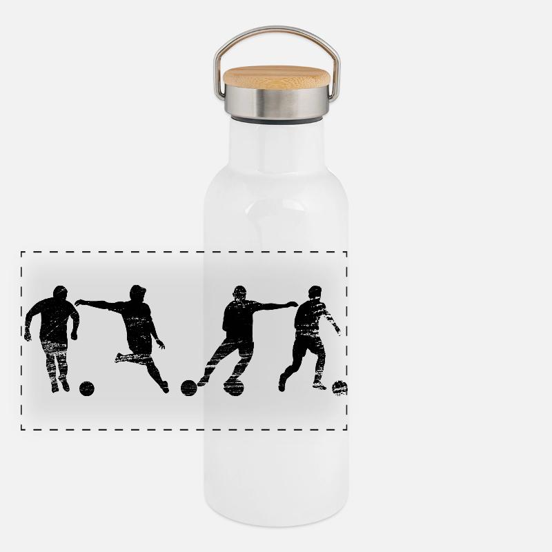 Fußballspieler Skizze Panorama Thermosflasche mit Bambusdeckel