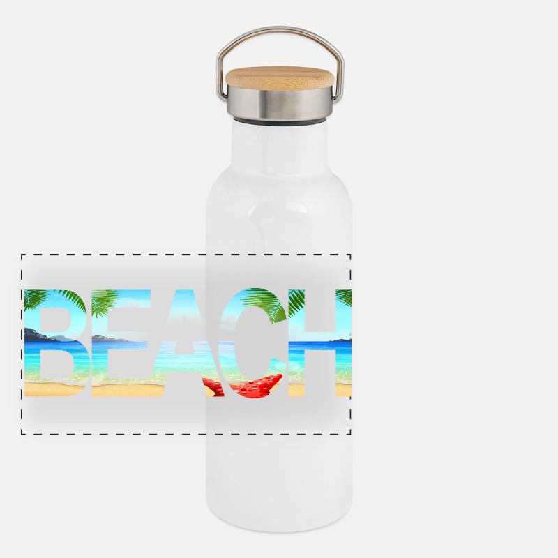 Plage Gourde isotherme avec bouchon en bambou