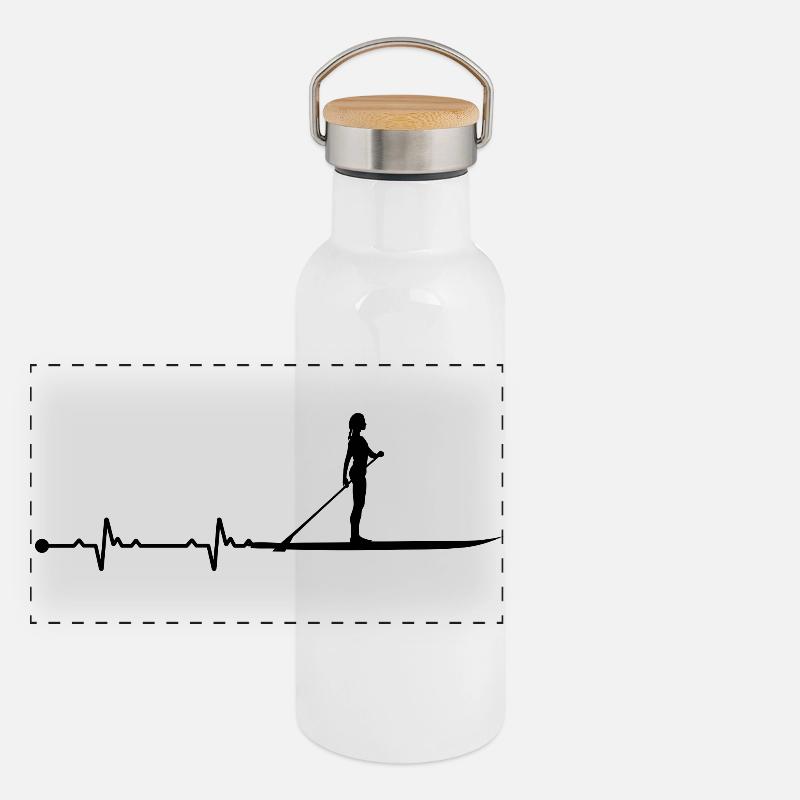 Heartbeat Paddle Panoramic Thermal Bottle with Bamboo Lid