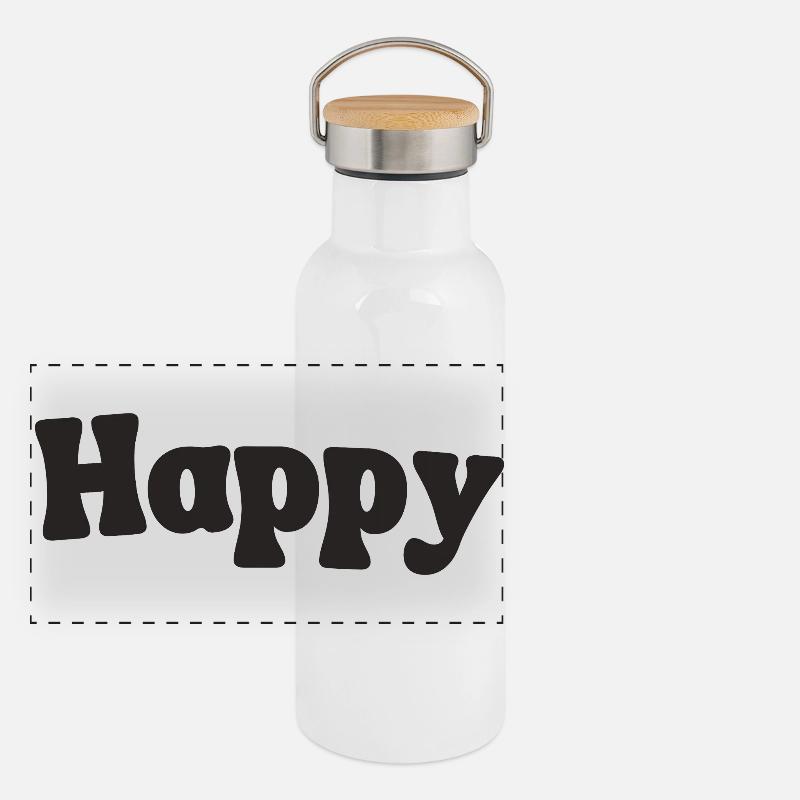 Happy Panoramic Thermal Bottle with Bamboo Lid