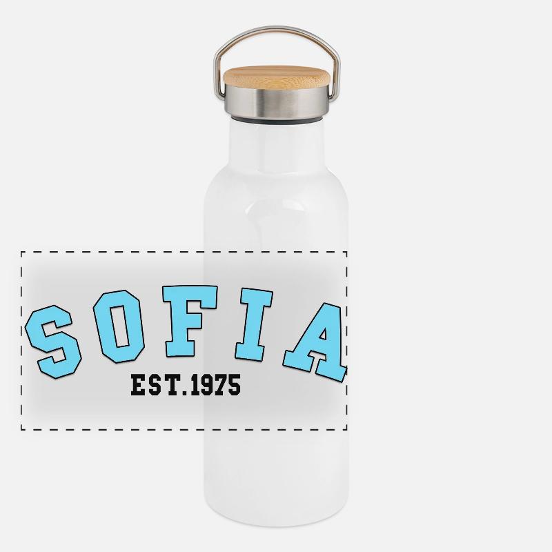 Sofia_Est_1975 Gourde isotherme avec bouchon en bambou