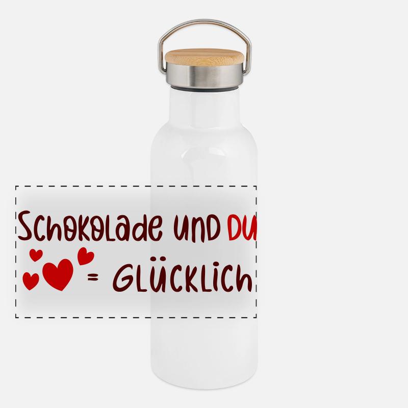 Schokolade und Du   Panorama Thermosflasche mit Bambusdeckel