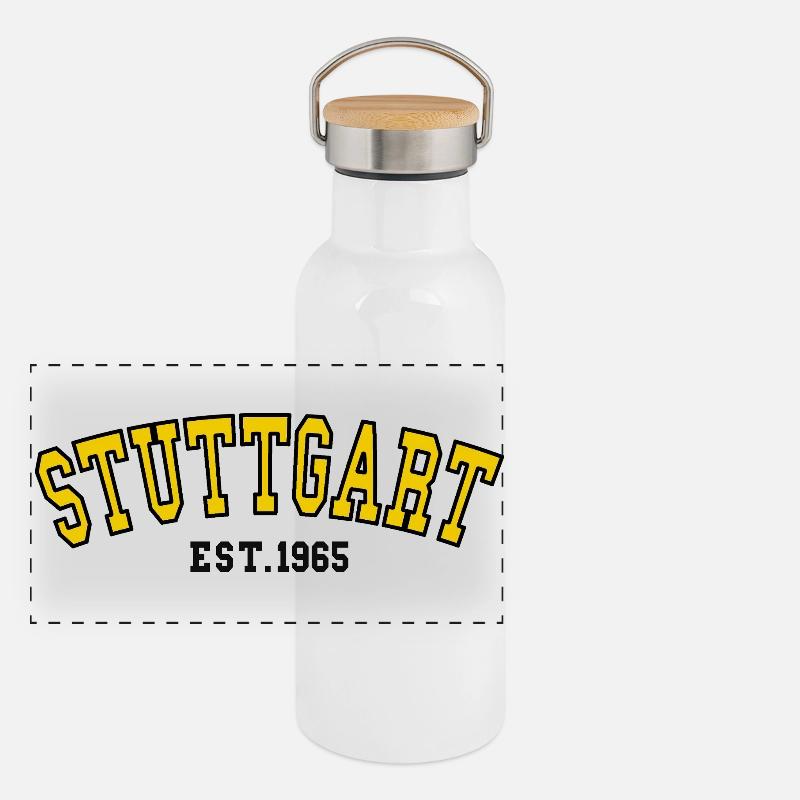 Stuttgart Est. 1965 Gourde isotherme avec bouchon en bambou